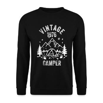 Vintage 1976 Camper 50. Geburtstag - Unisex Pullover - Schwarz - Vorne - Alina (178cm) & Michal (187cm)