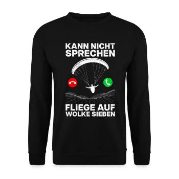 Vol en parapente JE NE PARLE PAS VOLER Drôle - Sweat-shirt Unisexe - noir - Devant - Alina (178cm) & Michal (187cm)