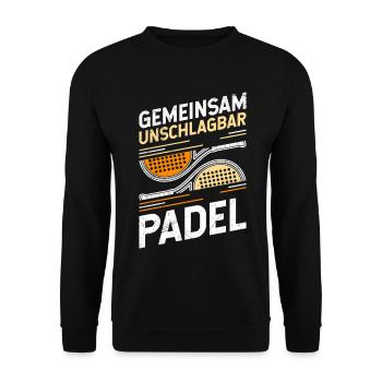 Padel Team UNBEATABLE TOGETHER IN PADEL - Unisex Sweatshirt - black - Front - Alina (178cm) & Michal (187cm)