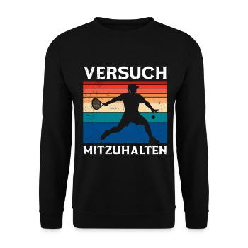 Jeu de padel ESSAIE DE SUIVRE Rétro Drôle - Sweat-shirt Unisexe - noir - Devant - Alina (178cm) & Michal (187cm)