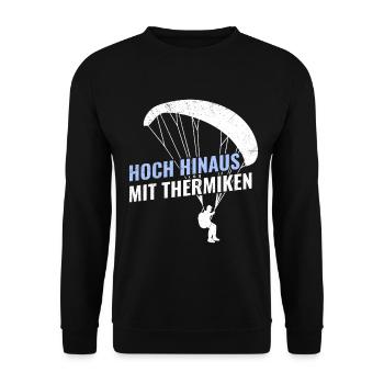 Paraglider HIGH UP WITH THERMALS Funny - Unisex Sweatshirt - black - Front - Alina (178cm) & Michal (187cm)