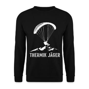 Paraglider THERMIK JÄGER Paraglide Funny - Unisex Sweatshirt - black - Front - Alina (178cm) & Michal (187cm)