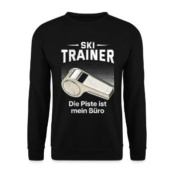 Skiers SKI TRAINOR THE SLOPE IS MY OFFICE - Unisex Sweatshirt - black - Front - Alina (178cm) & Michal (187cm)