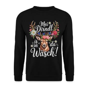 Chemise Dirndl de remplacement Haut traditionnel pour femmes - Sweat-shirt Unisexe - noir - Devant - Alina (178cm) & Michal (187cm)