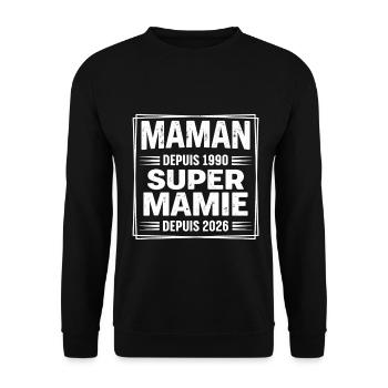 Future Granny 2026 Mom Since 1990 - Unisex Sweatshirt - black - Front - Alina (178cm) & Michal (187cm)