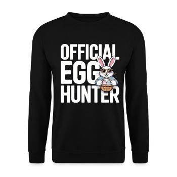 Official Egg Hunter Easter Bunny Easter Humor - Unisex Sweatshirt - black - Front - Alina (178cm) & Michal (187cm)