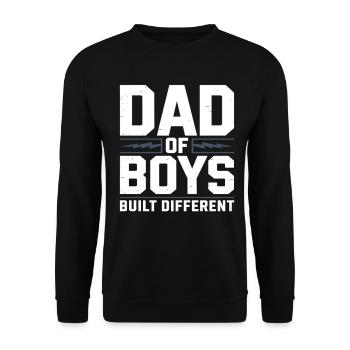 Dad of Boys – Proud Young Dad Saying - Unisex Sweatshirt - black - Front - Alina (178cm) & Michal (187cm)