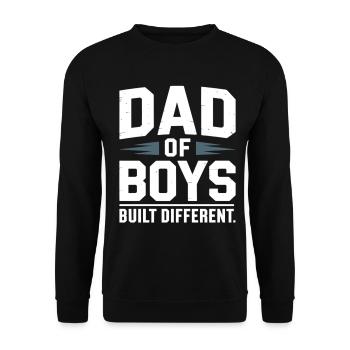 Dad of Boys – Proud Young Dad Saying - Unisex Sweatshirt - black - Front - Alina (178cm) & Michal (187cm)