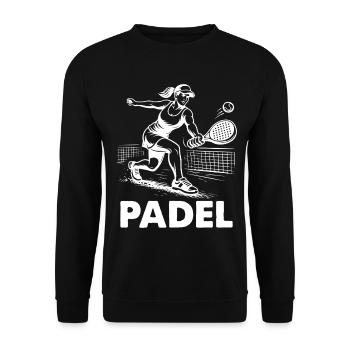 Padel Player Silhouette Sportsman Court Outfit - Unisex Sweatshirt - black - Front - Alina (178cm) & Michal (187cm)