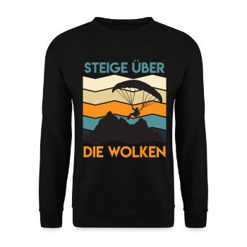 Paraglider SOAR ABOVE THE CLOUDS Funny - Unisex Sweatshirt - black - Front - Alina (178cm) & Michal (187cm)