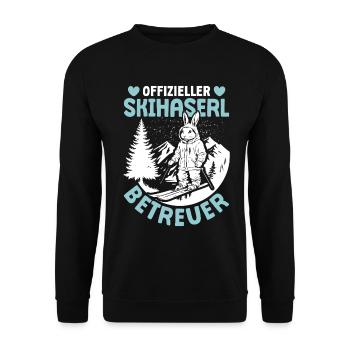 Après-Ski Party OFFICIAL SKI BUNNY SUPERVISOR - Unisex Sweatshirt - black - Front - Alina (178cm) & Michal (187cm)