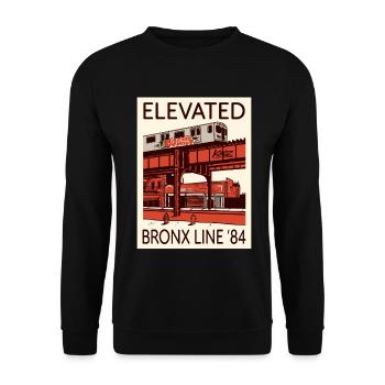 Elevated Bronx Line 84 Grafik - Unisex Pullover - Schwarz - Vorne - Alina (178cm) & Michal (187cm)