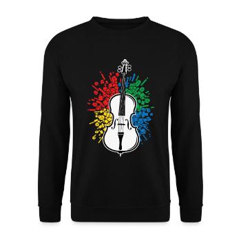 Cello Spieler Musik Abstract - Unisex Pullover - Schwarz - Vorne - Alina (178cm) & Michal (187cm)