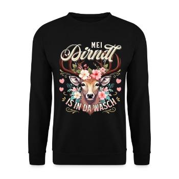 Costume traditionnel de remplacement Camise Dirndl Chemise traditionnelle féminine - Sweat-shirt Unisexe - noir - Devant - Alina (178cm) & Michal (187cm)
