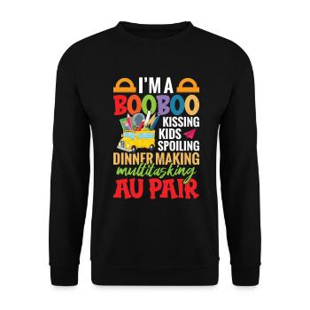  Au Pair Must Haves Family Apprecaition Babysitter - Unisex Sweatshirt - black - Front - Alina (178cm) & Michal (187cm)