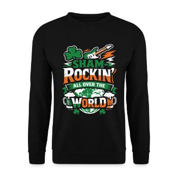 ShamRockin All Over The World - Unisex Sweatshirt - black - Front - Alina (178cm) & Michal (187cm)