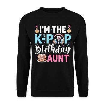 I'm The K-Pop Birthday Aunt - Unisex Sweatshirt - black - Front - Alina (178cm) & Michal (187cm)