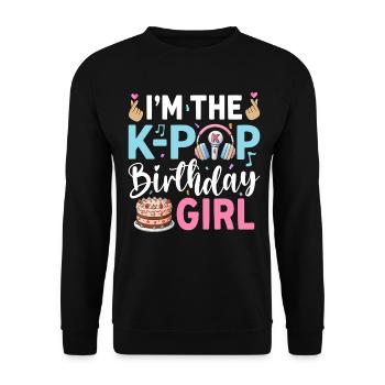 I'm The K-Pop Birthday Girl - Unisex Sweatshirt - black - Front - Alina (178cm) & Michal (187cm)