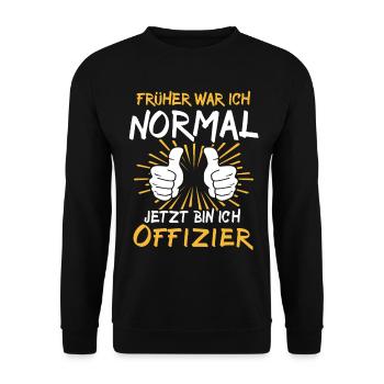 Offizier Spruch - Unisex Pullover - Schwarz - Vorne - Alina (178cm) & Michal (187cm)