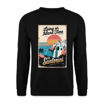 Island Time In Santorini - Unisex Sweatshirt - black - Front - Alina (178cm) & Michal (187cm)