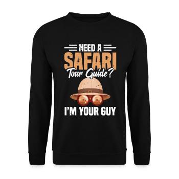 Reiseführer Urlaub Safari Tourguide Reisen - Unisex Pullover - Schwarz - Vorne - Alina (178cm) & Michal (187cm)