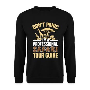 Guide touristique de safari costume Guide touristique Voyage - Sweat-shirt Unisexe - noir - Devant - Alina (178cm) & Michal (187cm)