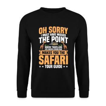Reiseführer Afrikanischer Reiseführer Safari Tour - Unisex Pullover - Schwarz - Vorne - Alina (178cm) & Michal (187cm)