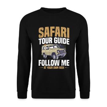 Travle Guide Kostüm Afrikanische Safari-Tour - Unisex Pullover - Schwarz - Vorne - Alina (178cm) & Michal (187cm)