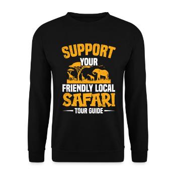 Safari-Guide Reisekostüm Afrikanisch - Unisex Pullover - Schwarz - Vorne - Alina (178cm) & Michal (187cm)