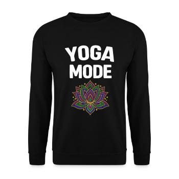 Yoga Mode On Lotus Flower - Unisex Sweatshirt - black - Front - Alina (178cm) & Michal (187cm)