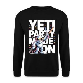 Yeti Party Mode – Funny Party Monster - Unisex Sweatshirt - black - Front - Alina (178cm) & Michal (187cm)