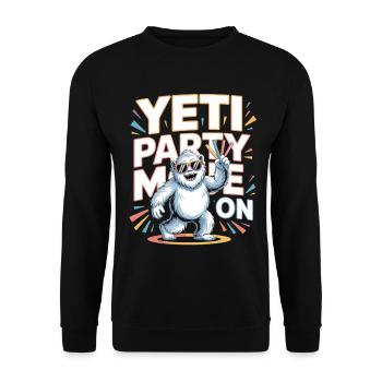 Yeti Party Mode – Funny Party Monster - Unisex Sweatshirt - black - Front - Alina (178cm) & Michal (187cm)