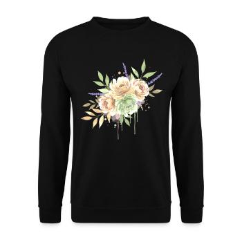 Floral Bouquet Watercolor Vintage - Unisex Sweatshirt - black - Front - Alina (178cm) & Michal (187cm)