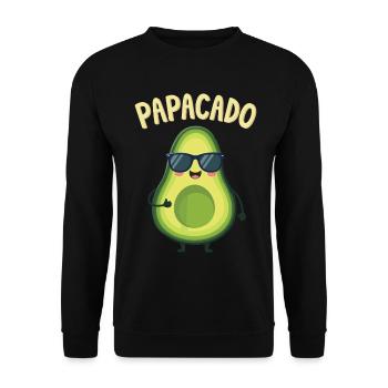 Werdender Papa & Vater, Papacado, Schwangerschaft - Unisex Pullover - Schwarz - Vorne - Alina (178cm) & Michal (187cm)