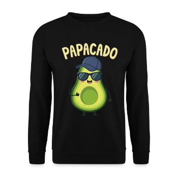 Werdender Papa & Vater, Papacado, Schwangerschaft - Unisex Pullover - Schwarz - Vorne - Alina (178cm) & Michal (187cm)