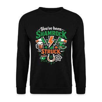 Tu as été frappé par le trèfle | La Saint-Patrick - Sweat-shirt Unisexe - noir - Devant - Alina (178cm) & Michal (187cm)