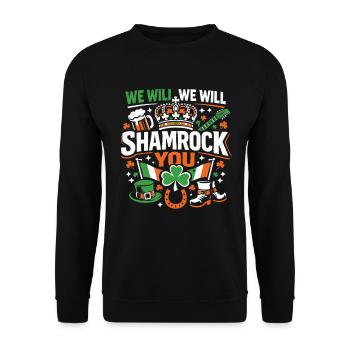 We Will Shamrock You | St. Patrick's Day - Unisex Sweatshirt - black - Front - Alina (178cm) & Michal (187cm)