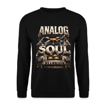 Collectionneur de vinyles, collectionneur de disques Analog Soul - Sweat-shirt Unisexe - noir - Devant - Alina (178cm) & Michal (187cm)