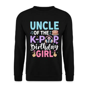 Oncle de la fille d’anniversaire K-Pop - Sweat-shirt Unisexe - noir - Devant - Alina (178cm) & Michal (187cm)