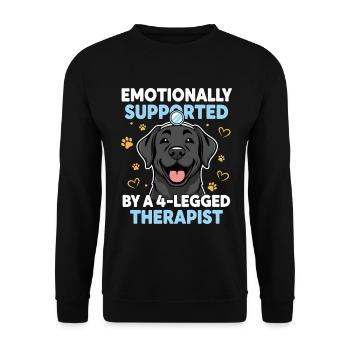 Hund Vierbeiner Therapeut Emotionale Unterstützung - Unisex Pullover - Schwarz - Vorne - Alina (178cm) & Michal (187cm)