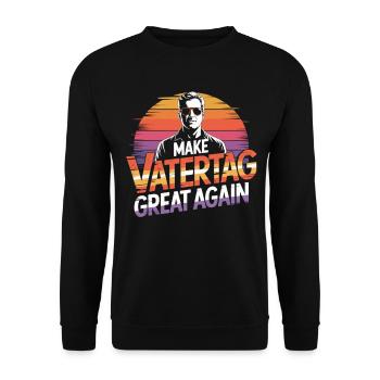 T-shirt de la fête des pères – Faites de la fête des pères une grande nouveauté - Sweat-shirt Unisexe - noir - Devant - Alina (178cm) & Michal (187cm)