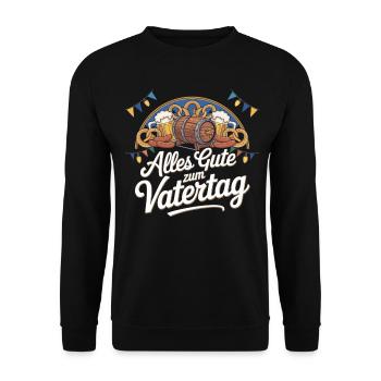 Vatertag Bier T-Shirt – Alles Gute zum Vatertag - Unisex Pullover - Schwarz - Vorne - Alina (178cm) & Michal (187cm)