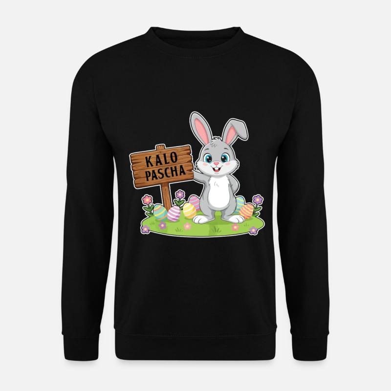 Griechisches Ostern Kalo Pascha Frohe Ostern - Unisex Pullover - Schwarz