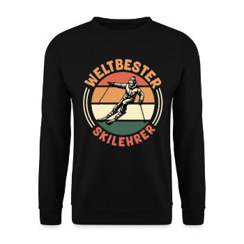 Skifahren WELTBESTER SKILEHRER Lustiges - Unisex Pullover - Schwarz - Vorne - Alina (178cm) & Michal (187cm)