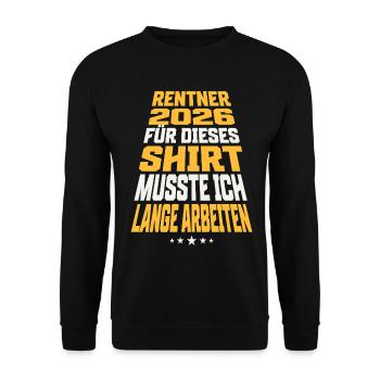 Rentner 2026 - Unisex Pullover - Schwarz - Vorne - Alina (178cm) & Michal (187cm)
