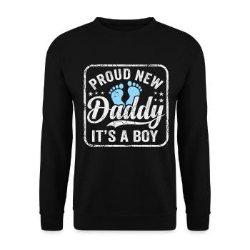 Expectant dad & father, birth son boy - Unisex Sweatshirt - black - Front - Alina (178cm) & Michal (187cm)