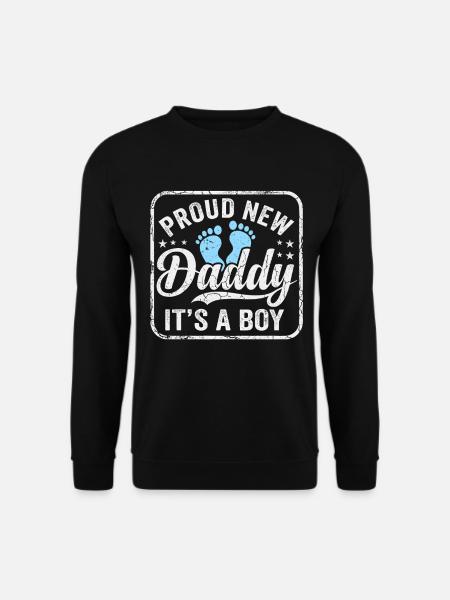 Expectant dad & father, birth son boy - Unisex Sweatshirt - black