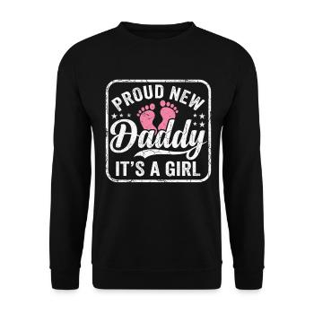 Futur papa et père biologique, fille biologique - Sweat-shirt Unisexe - noir - Devant - Alina (178cm) & Michal (187cm)