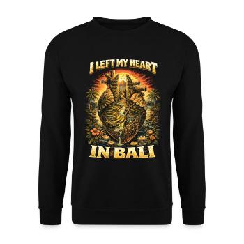 J’ai laissé mon cœur à Bali - Sweat-shirt Unisexe - noir - Devant - Alina (178cm) & Michal (187cm)