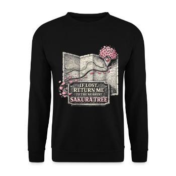 Cherry Blossom Sakura Cherry Blossom - Unisex Sweatshirt - black - Front - Alina (178cm) & Michal (187cm)